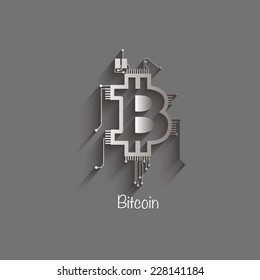 Digital money Bitcoin concept. 