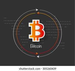 Digital Money Bitcoin Concept. Vector infograph illustration.