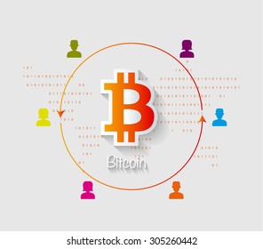Digital Money Bitcoin Concept. Vector infograph illustration.