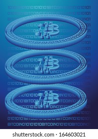 digital money bitcoin vector art