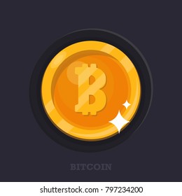digital money, bitcoin vector icons, flat style icon