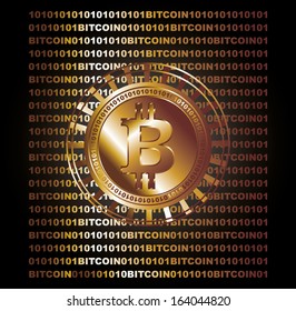 digital money Bitcoins vector art