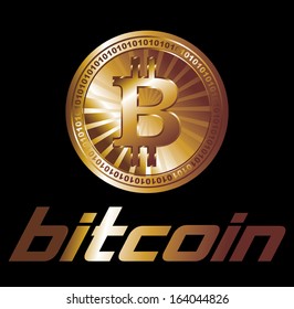 digital money Bitcoins vector art