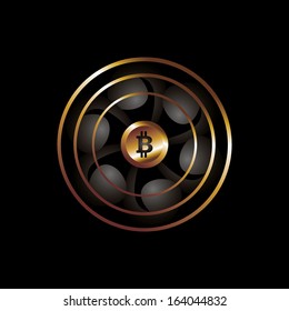 digital money Bitcoins vector art