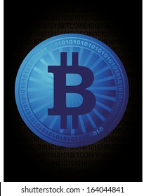 digital money Bitcoins vector art