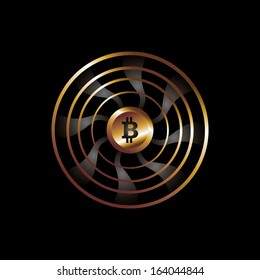 digital money Bitcoins vector art