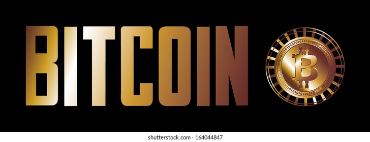 digital money Bitcoins vector art