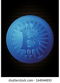 digital money Bitcoins vector art