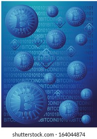 digital money Bitcoins vector art