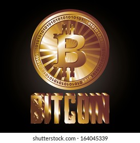 digital money Bitcoins vector art