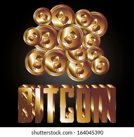 digital money Bitcoins vector art