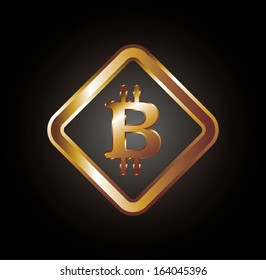 digital money Bitcoins vector art