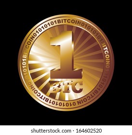 digital money bitcon vector art