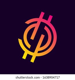 Digital money concept logo. Vector Illustration. EPS 10