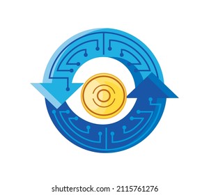digital money exchange icon vector
