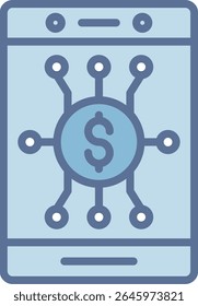 Digital Money Filled Blue Tone Icon