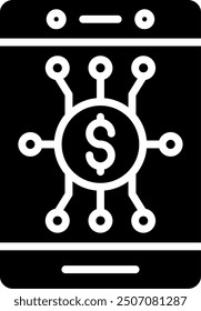 Digital Money Glyph Vector Icon Design