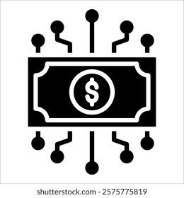 Digital Money Icon Element For Design