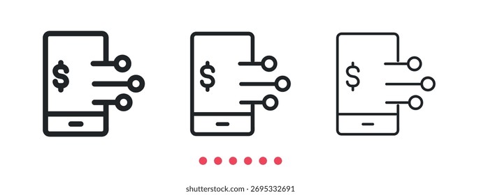 Symbol für digitales Geld. Dünne Linie Symbol Vektor
