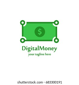 Digital money icon. Vector logo template