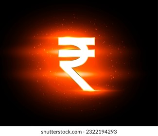 digital money inr currency background with light effect vector 