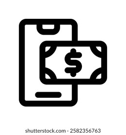 digital money line icon. vector icon for your website, mobile, presentation, and logo design.