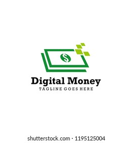 Digital Money Logo Design Stock Vector (Royalty Free) 1195125004 ...