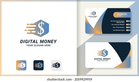 digital money logo design and business card