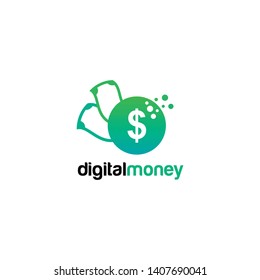 Digital Money Logo Design Vector Template Stock Vector (Royalty Free ...