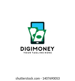 Digital Money Logo Design Vector Template
