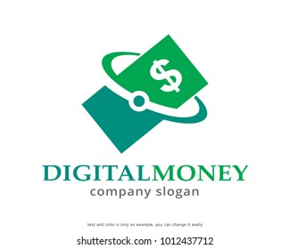 Digital Money Logo Template Design Vector, Emblem, Design Concept, Creative Symbol, Icon