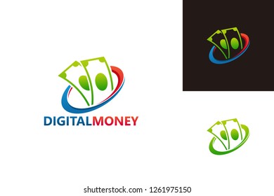 Digital Money Logo Template Design Vector, Emblem, Design Concept, Creative Symbol, Icon