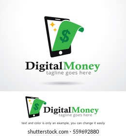 Digital Money Logo Template Design Vector or Icon