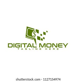 digital money logo template vector
