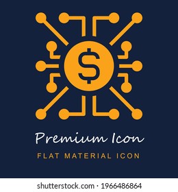 Digital Money premium material ui ux isolated vector icon in navy blue and orange colors