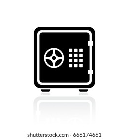 Digital money safe vector icon on white background