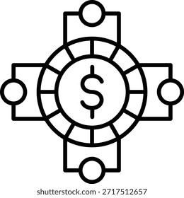 Icono de Vector de dinero digital. Se puede utilizar para aplicaciones de impresión, móviles y de Web.