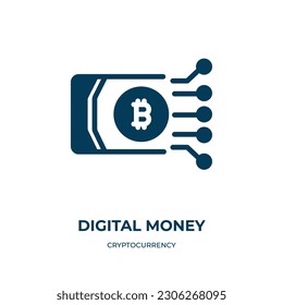 digital money vector icon. digital money, digital, money filled icons from flat cryptocurrency concept. Isolated black glyph icon, vector illustration symbol element for web design and mobile apps