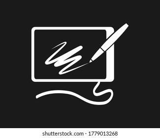 Digital monitor art icon. Vector stock illustration. EPS 10