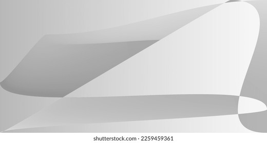 Líneas horizontales de forma metálica monocromática digital. Fondo mínimo de la oficina gris plateado. Malla gradiente de capas de tecnología suave moderna. Ilustración dinámica futurista de aluminio fluido.