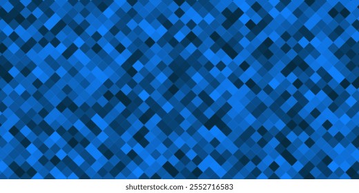 Padrão de camuflagem azul azure monocromático digital sem costura. Abstrato geométrico militar moderno camo fundo. Ilustração vetorial.