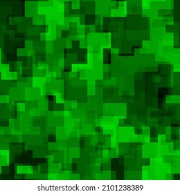 Digital monochrome emerald green camouflage seamless pattern. Abstract military geometric modern camo background. Vector overlay illustration.