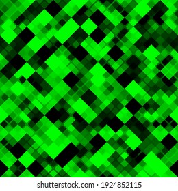 Digital monochrome green emerald camouflage seamless pattern. Abstract military geometric modern camo background. Vector illustration.