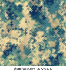Digital monochrome sea blue and beige sand camouflage seamless pattern. Abstract coast cuard military geometric modern camo background. Vector illustration.