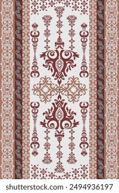 Digital Moroccan,Arabic tale,Damask seamless pattern EPS vector,Islamic pattern,Damask ikat ethnic of paisley and decorative floral branches.Indian motif background,floral embroidery for print,fabric