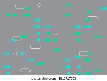 Digital Morse Code Background. Digital dots and dash with green and blue color design in the Morse code style show dynamic from data connection through network connection pipeline or fiber optic. svg