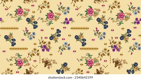 Digital motif.Textile designs all over print, Mughal pattern, carpet, black and white, vintage, abstract, border, retro, barouqe, Paisley, ornaments, demask suitable for fabric use.