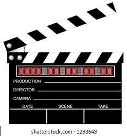 Digital movie clapboard. Vector. Scalable. Full editable. Change the digital numbers as you wish.