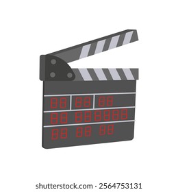 Digital Movie Clapper Video Production Vector Illustration, Isolated