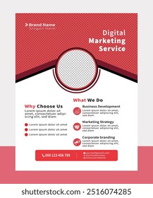 Projeto vetorial de folheto de negócios de marketing digital
